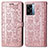 Custodia Portafoglio In Pelle Fantasia Modello Cover con Supporto S03D per OnePlus Nord N300 5G Oro Rosa