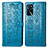 Custodia Portafoglio In Pelle Fantasia Modello Cover con Supporto S03D per Oppo A16 Blu