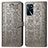 Custodia Portafoglio In Pelle Fantasia Modello Cover con Supporto S03D per Oppo A16 Grigio