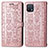 Custodia Portafoglio In Pelle Fantasia Modello Cover con Supporto S03D per Oppo A16K Oro Rosa