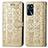 Custodia Portafoglio In Pelle Fantasia Modello Cover con Supporto S03D per Oppo A16s Oro