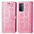 Custodia Portafoglio In Pelle Fantasia Modello Cover con Supporto S03D per Oppo A54 5G Rosa