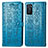 Custodia Portafoglio In Pelle Fantasia Modello Cover con Supporto S03D per Oppo A55S 5G Blu