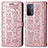 Custodia Portafoglio In Pelle Fantasia Modello Cover con Supporto S03D per Oppo A74 5G Oro Rosa