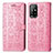 Custodia Portafoglio In Pelle Fantasia Modello Cover con Supporto S03D per Oppo A94 5G Rosa