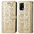 Custodia Portafoglio In Pelle Fantasia Modello Cover con Supporto S03D per Oppo A95 4G Oro