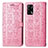 Custodia Portafoglio In Pelle Fantasia Modello Cover con Supporto S03D per Oppo A95 4G Rosa