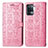 Custodia Portafoglio In Pelle Fantasia Modello Cover con Supporto S03D per Oppo F19 Pro Rosa