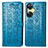 Custodia Portafoglio In Pelle Fantasia Modello Cover con Supporto S03D per Oppo K11x 5G Blu