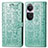 Custodia Portafoglio In Pelle Fantasia Modello Cover con Supporto S03D per Oppo Reno10 5G Verde