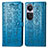 Custodia Portafoglio In Pelle Fantasia Modello Cover con Supporto S03D per Oppo Reno10 Pro 5G Blu
