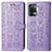 Custodia Portafoglio In Pelle Fantasia Modello Cover con Supporto S03D per Oppo Reno5 Lite Viola