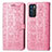 Custodia Portafoglio In Pelle Fantasia Modello Cover con Supporto S03D per Oppo Reno6 5G Rosa