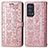 Custodia Portafoglio In Pelle Fantasia Modello Cover con Supporto S03D per Oppo Reno6 Pro 5G Oro Rosa