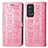 Custodia Portafoglio In Pelle Fantasia Modello Cover con Supporto S03D per Oppo Reno6 Pro 5G Rosa