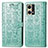 Custodia Portafoglio In Pelle Fantasia Modello Cover con Supporto S03D per Oppo Reno7 4G Verde