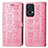 Custodia Portafoglio In Pelle Fantasia Modello Cover con Supporto S03D per Oppo Reno7 Pro 5G Rosa