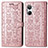 Custodia Portafoglio In Pelle Fantasia Modello Cover con Supporto S03D per Realme 10 4G Oro Rosa