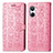 Custodia Portafoglio In Pelle Fantasia Modello Cover con Supporto S03D per Realme 10 Pro 5G Rosa