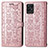 Custodia Portafoglio In Pelle Fantasia Modello Cover con Supporto S03D per Realme 8i Oro Rosa