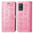 Custodia Portafoglio In Pelle Fantasia Modello Cover con Supporto S03D per Realme 8s 5G Rosa