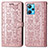 Custodia Portafoglio In Pelle Fantasia Modello Cover con Supporto S03D per Realme 9 4G Oro Rosa