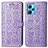 Custodia Portafoglio In Pelle Fantasia Modello Cover con Supporto S03D per Realme 9 4G Viola