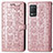 Custodia Portafoglio In Pelle Fantasia Modello Cover con Supporto S03D per Realme 9 5G India Oro Rosa