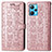 Custodia Portafoglio In Pelle Fantasia Modello Cover con Supporto S03D per Realme 9 5G Oro Rosa