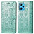 Custodia Portafoglio In Pelle Fantasia Modello Cover con Supporto S03D per Realme 9 5G Verde