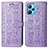 Custodia Portafoglio In Pelle Fantasia Modello Cover con Supporto S03D per Realme 9 5G Viola