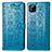 Custodia Portafoglio In Pelle Fantasia Modello Cover con Supporto S03D per Realme C20 Blu