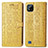 Custodia Portafoglio In Pelle Fantasia Modello Cover con Supporto S03D per Realme C20 Giallo