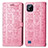 Custodia Portafoglio In Pelle Fantasia Modello Cover con Supporto S03D per Realme C20 Rosa