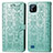 Custodia Portafoglio In Pelle Fantasia Modello Cover con Supporto S03D per Realme C20 Verde