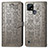 Custodia Portafoglio In Pelle Fantasia Modello Cover con Supporto S03D per Realme C21 Grigio