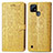 Custodia Portafoglio In Pelle Fantasia Modello Cover con Supporto S03D per Realme C25Y Giallo