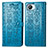 Custodia Portafoglio In Pelle Fantasia Modello Cover con Supporto S03D per Realme C30 Blu