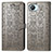 Custodia Portafoglio In Pelle Fantasia Modello Cover con Supporto S03D per Realme C30 Grigio