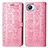 Custodia Portafoglio In Pelle Fantasia Modello Cover con Supporto S03D per Realme C30 Rosa