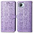 Custodia Portafoglio In Pelle Fantasia Modello Cover con Supporto S03D per Realme C30 Viola