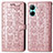 Custodia Portafoglio In Pelle Fantasia Modello Cover con Supporto S03D per Realme C33 (2023) Oro Rosa