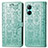 Custodia Portafoglio In Pelle Fantasia Modello Cover con Supporto S03D per Realme C33 Verde