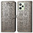 Custodia Portafoglio In Pelle Fantasia Modello Cover con Supporto S03D per Realme C35 Grigio