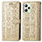 Custodia Portafoglio In Pelle Fantasia Modello Cover con Supporto S03D per Realme C35 Oro