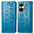 Custodia Portafoglio In Pelle Fantasia Modello Cover con Supporto S03D per Realme C55 Blu