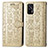 Custodia Portafoglio In Pelle Fantasia Modello Cover con Supporto S03D per Realme GT 5G Oro