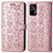 Custodia Portafoglio In Pelle Fantasia Modello Cover con Supporto S03D per Realme GT 5G Oro Rosa