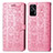 Custodia Portafoglio In Pelle Fantasia Modello Cover con Supporto S03D per Realme GT 5G Rosa