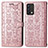 Custodia Portafoglio In Pelle Fantasia Modello Cover con Supporto S03D per Realme GT Master 5G Oro Rosa